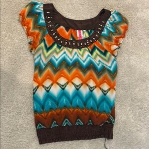 Multicolor Chevron Women's Catch My I Top